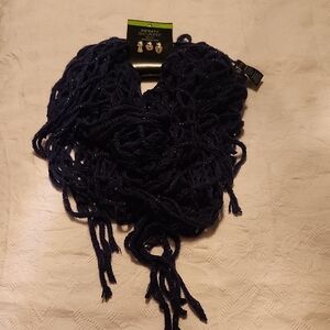 Mixit Deep Blue And Silver Women's Infinity Scarf
